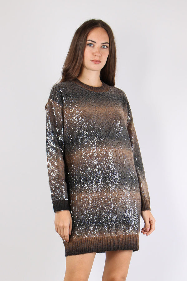 Abito Riga Paillettes Brown Shaded-2