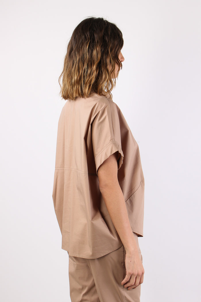 Camicia Over Squadrata Hazelnut-6