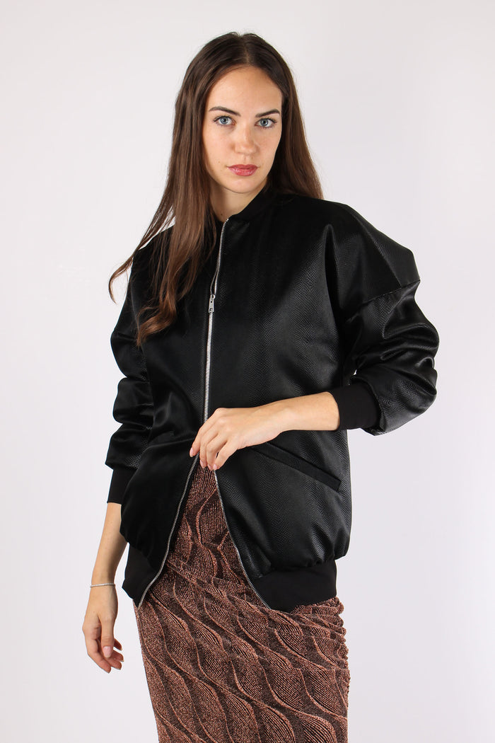 Bomber Effetto Pitone Nero-6