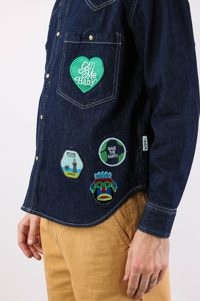 Camicia Over Denim Patch Denim-10