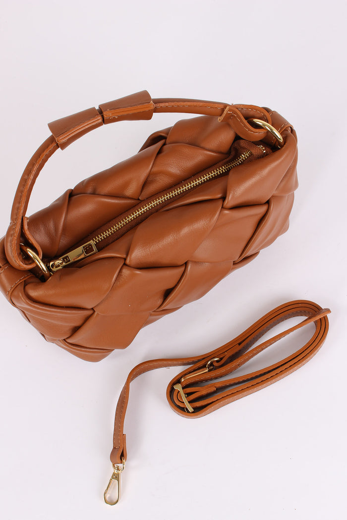 Pochette Intreccio Vera Pelle Cuoio-7