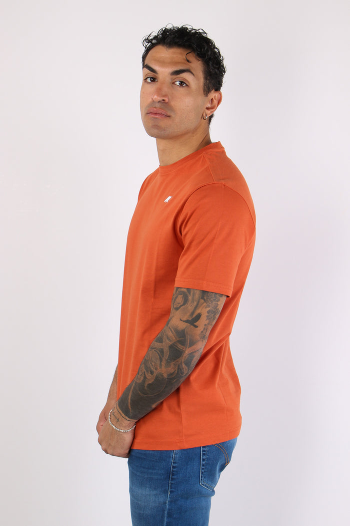T-shirt Basica Logo Contrasto Orange-6