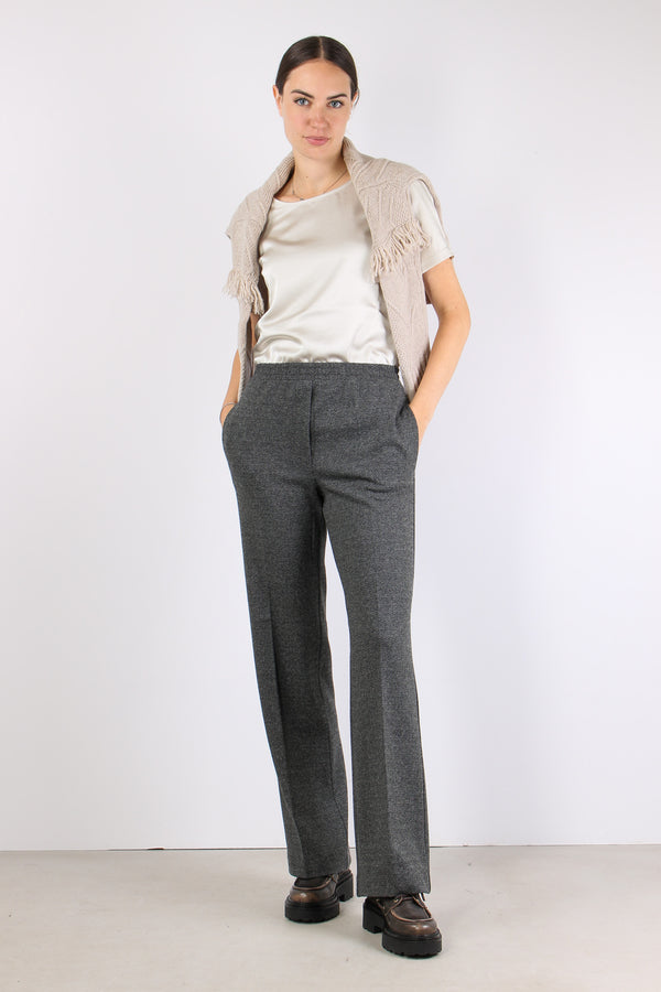 Zelma Pantalone Spinato Jersey Grigio