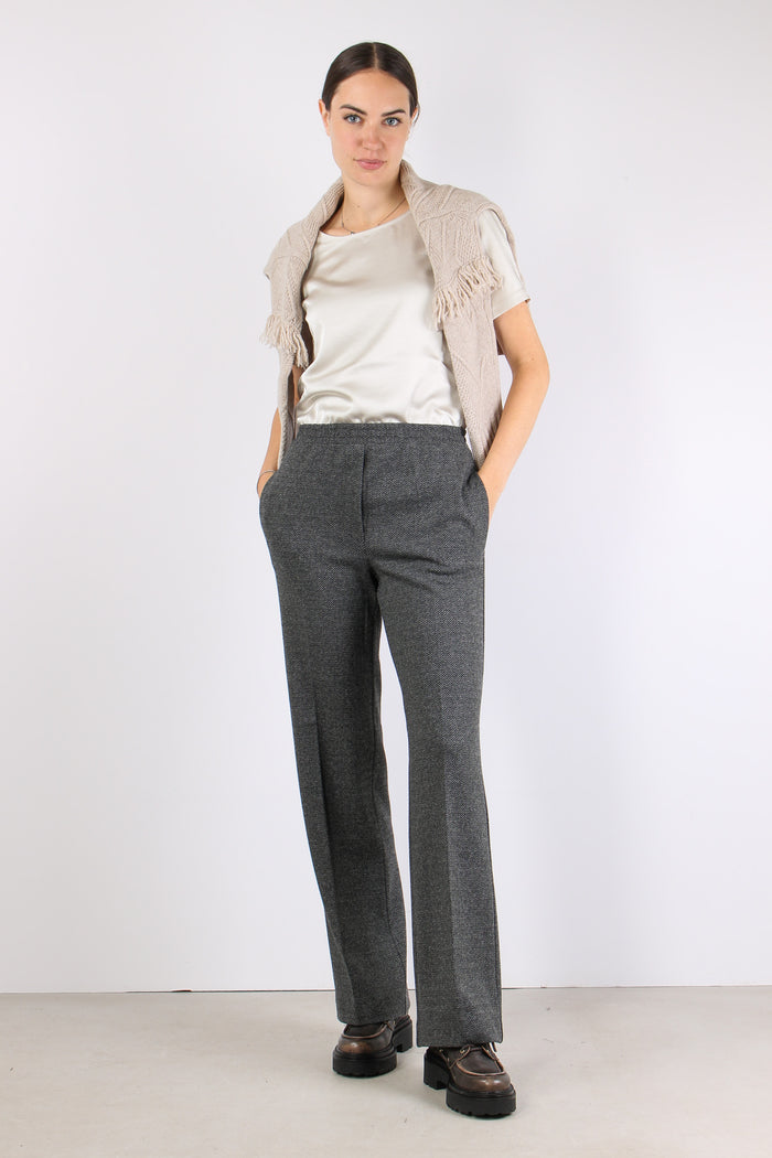 Zelma Pantalone Spinato Jersey Grigio
