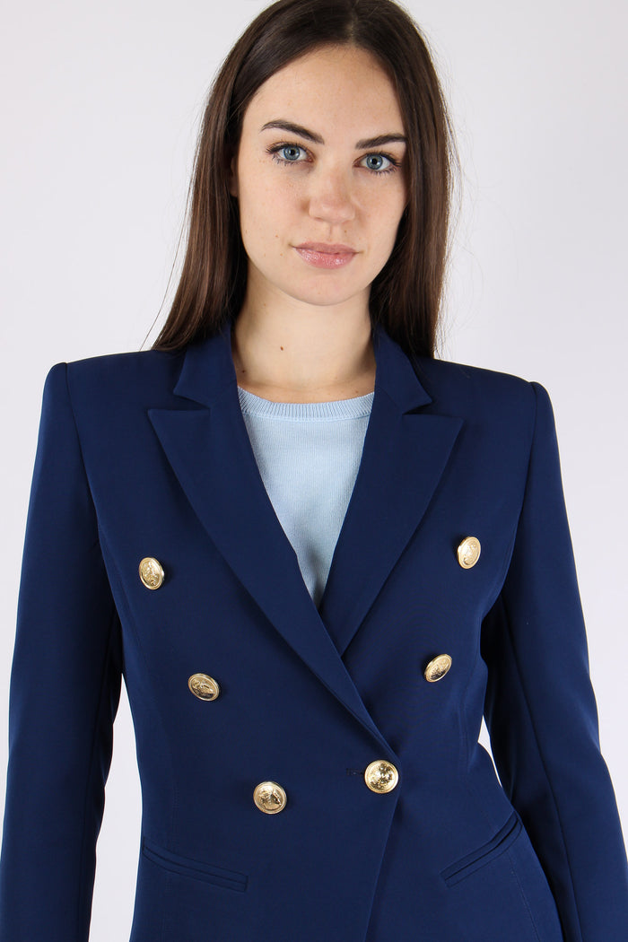 Giacca Doppiopetto Tessuto Tecnico Navy-8