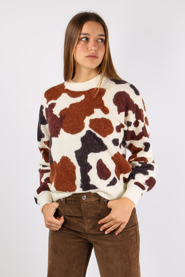 Maglia Stampa Cow Skin Panna-7