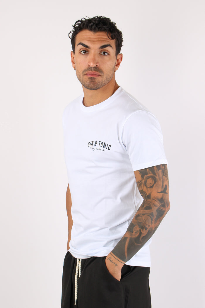 T-shirt Ricamo Gin & Tonic Bianco-6