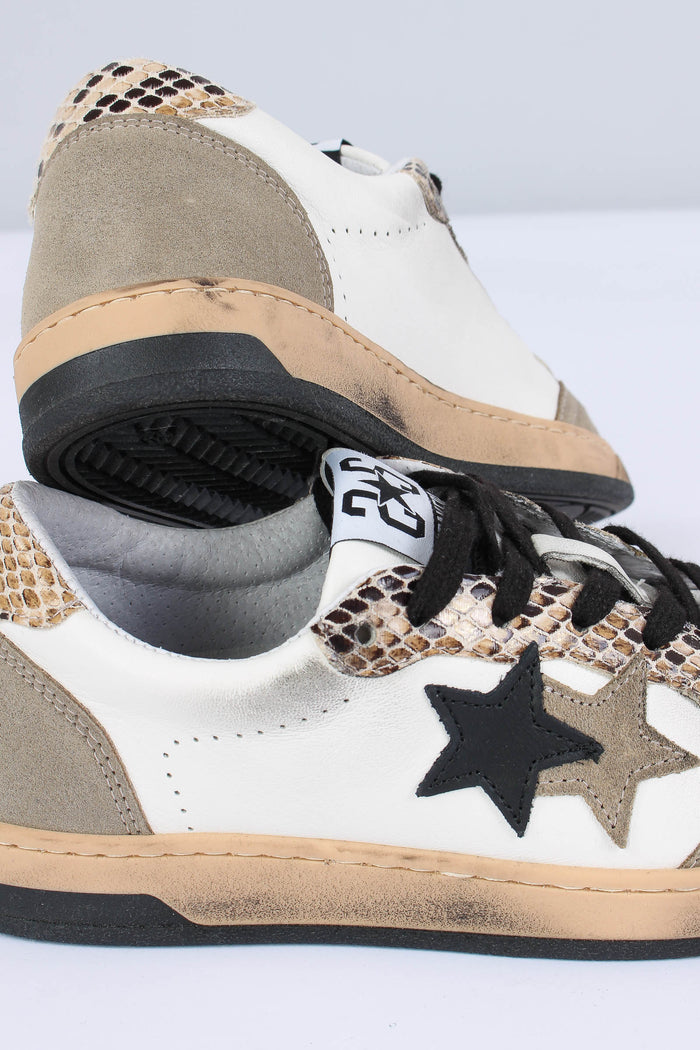 Sneakers Week Star Pitone Bianco/nero-4