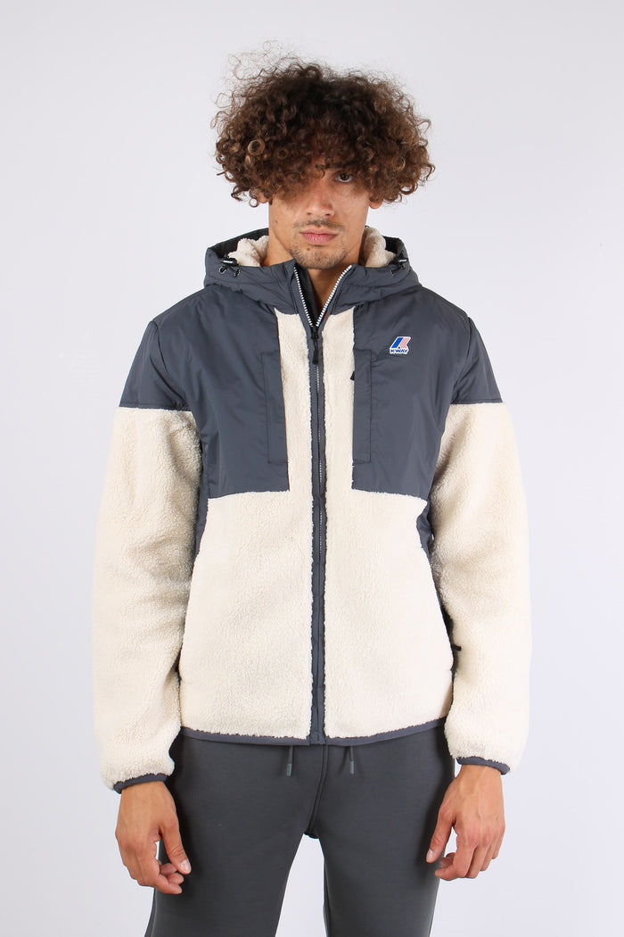 Giubbotto Inserto Teddy Grey/ecru-3