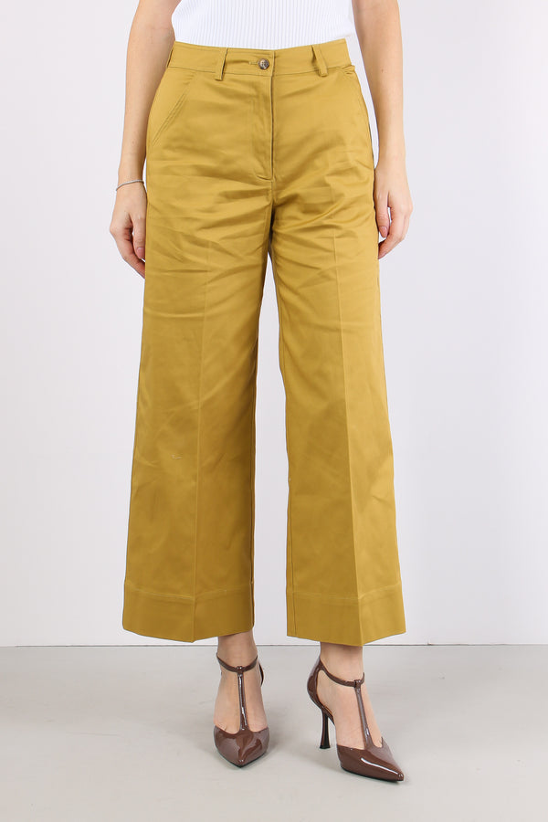 Pantalone Cropped Cotone Ambra-2