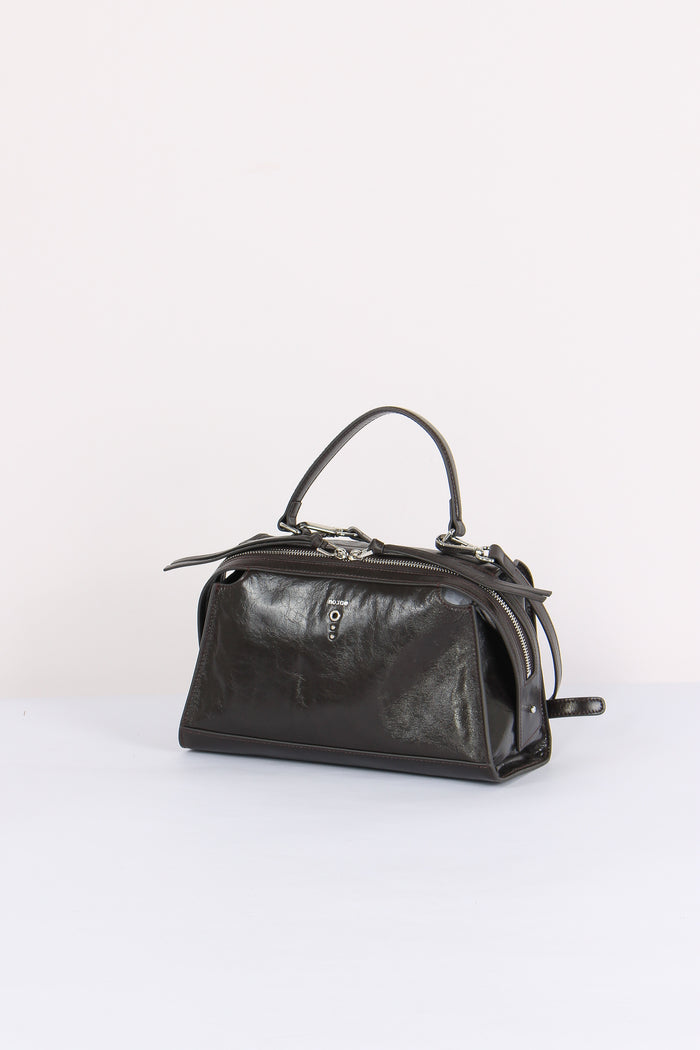 Trapezio Effetto Crinkle Dark Brown-2