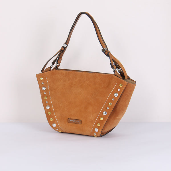 Bloom Shopping Camoscio Borchie Caramello-2