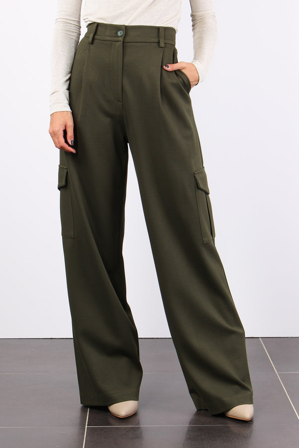 Pantalone Cargo Twill Militare-2