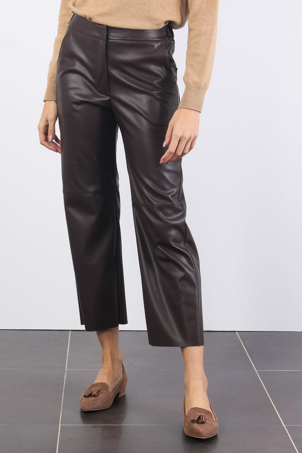 Pantalone Ecopelle Cropped Moro-2