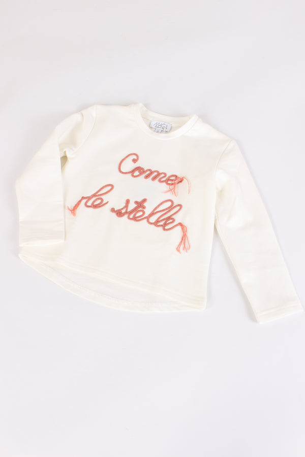 T-shirt Ricamo Come Le Stelle Panna-2