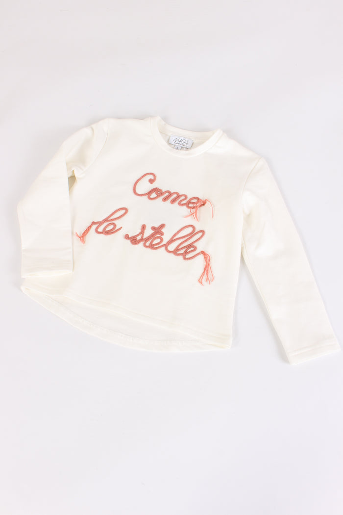 T-shirt Ricamo Come Le Stelle Panna-2