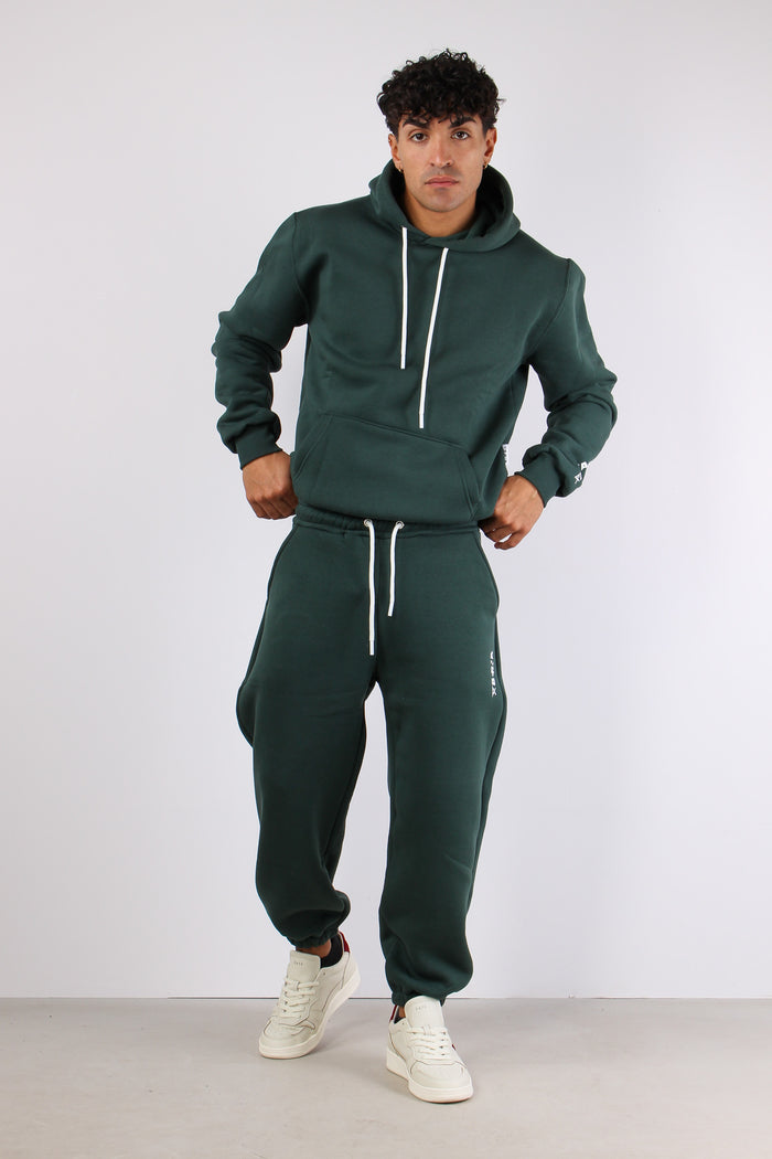 Pantalone Felpa Logo Verde Bosco