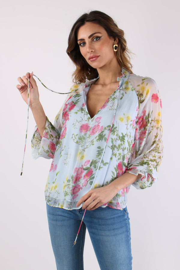 Blusa Laccetti Fantasia Fiori Botanic Garden