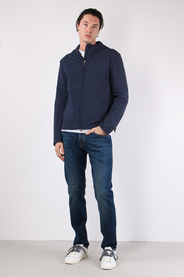 Giubbotto Stretch Cappuccio Navy-2