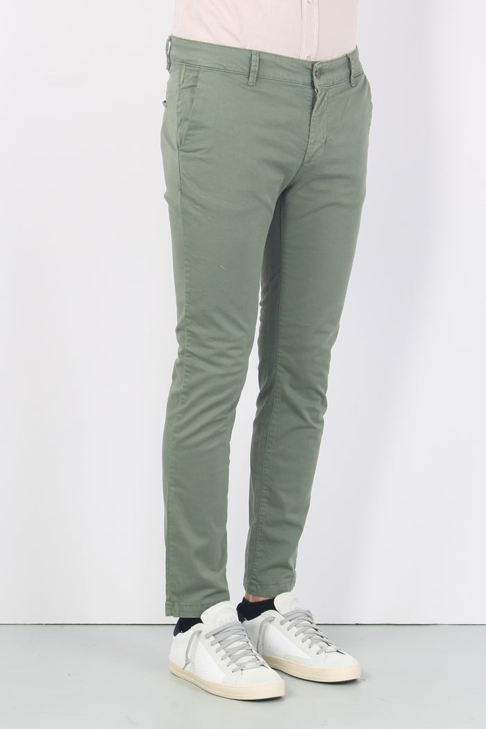 Pantalone Chino Slim Verde Militare-6
