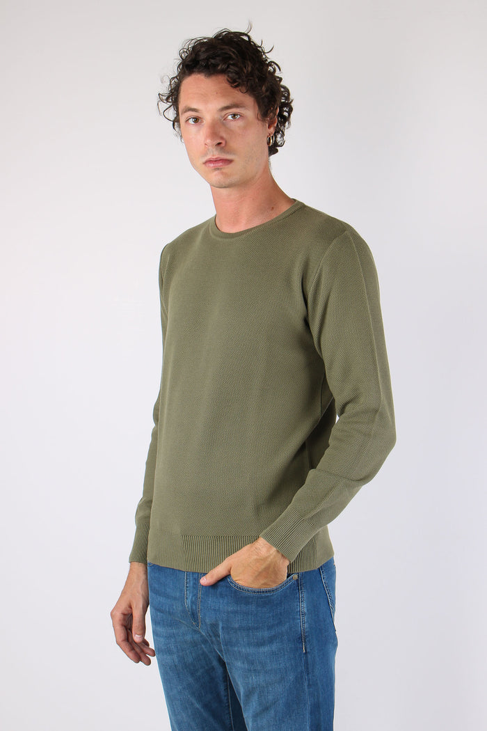 Maglia Girocollo Nido D Ape Militare-3
