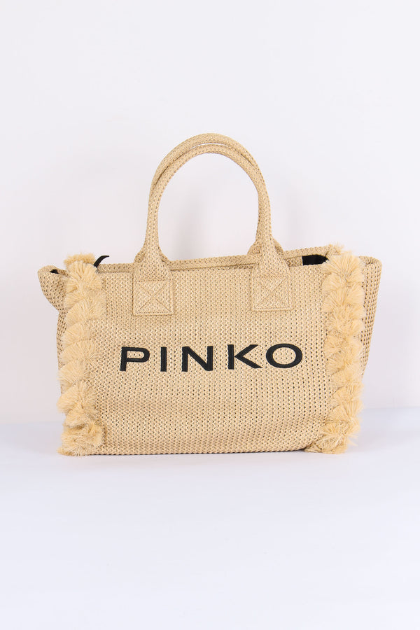 Shopping Beach Rafia Paglia/nero