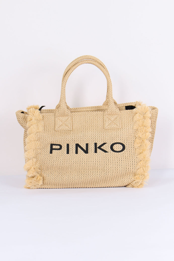 Shopping Beach Rafia Paglia/nero