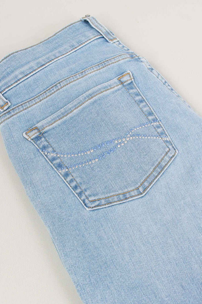 Jeans Authentic Crpped Denim Chiaro-9