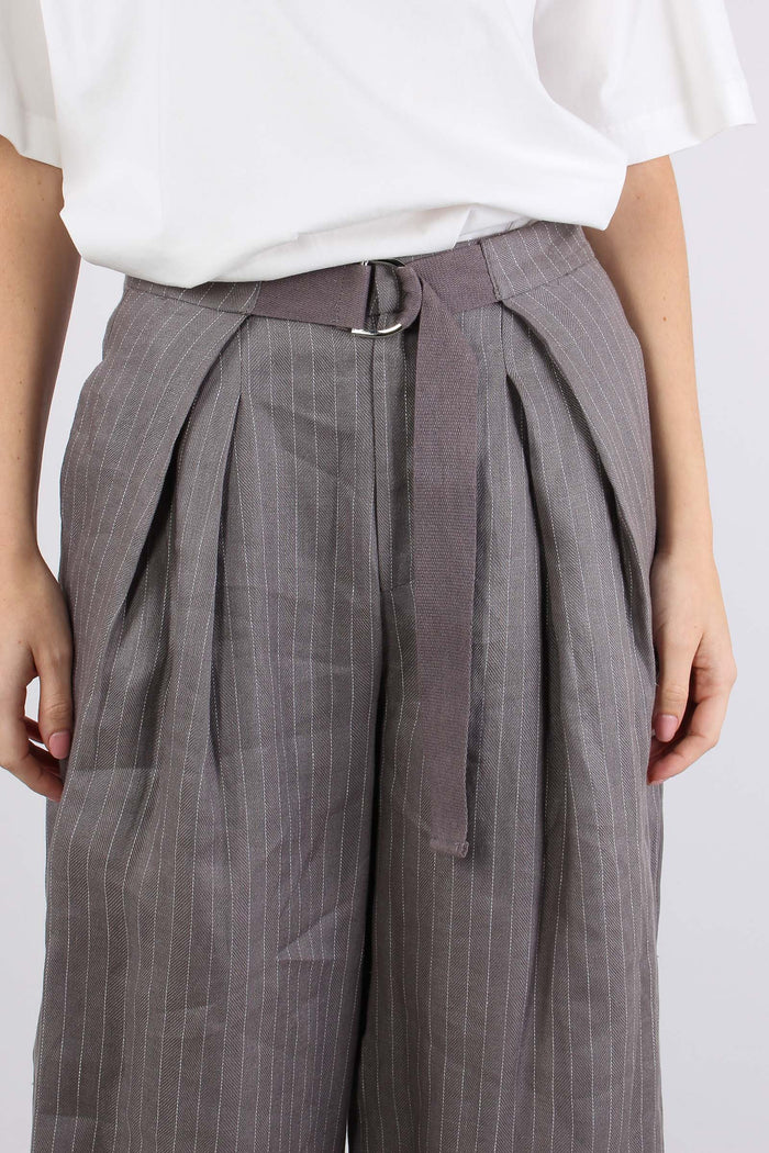 Pantalone Lino Gessato Grigio-6