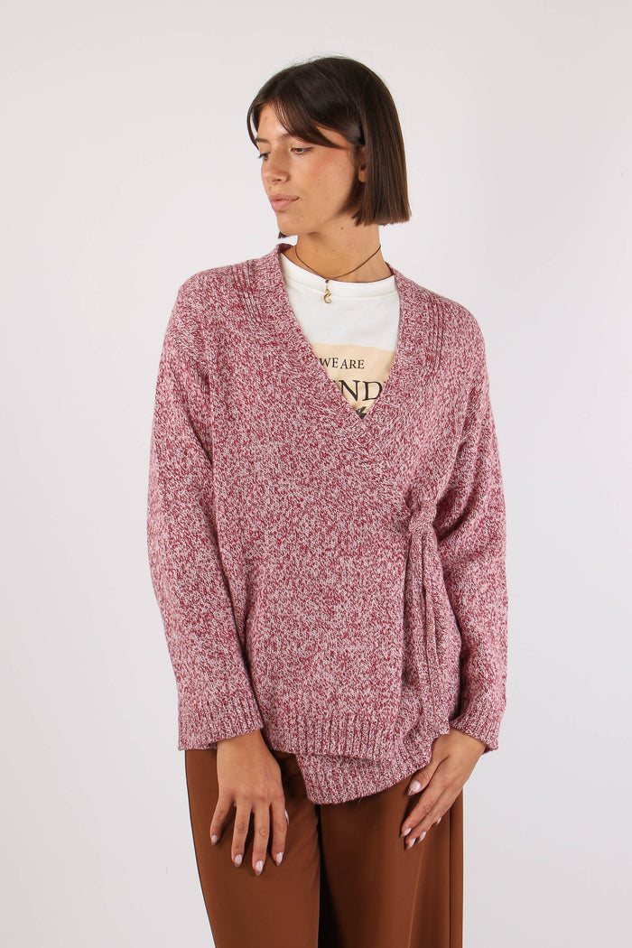 Cardigan Lacci Moulinee Bordeuax/panna-3