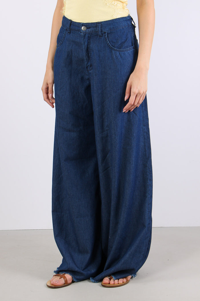 Pantalone Palazzo Chambray Denim-3