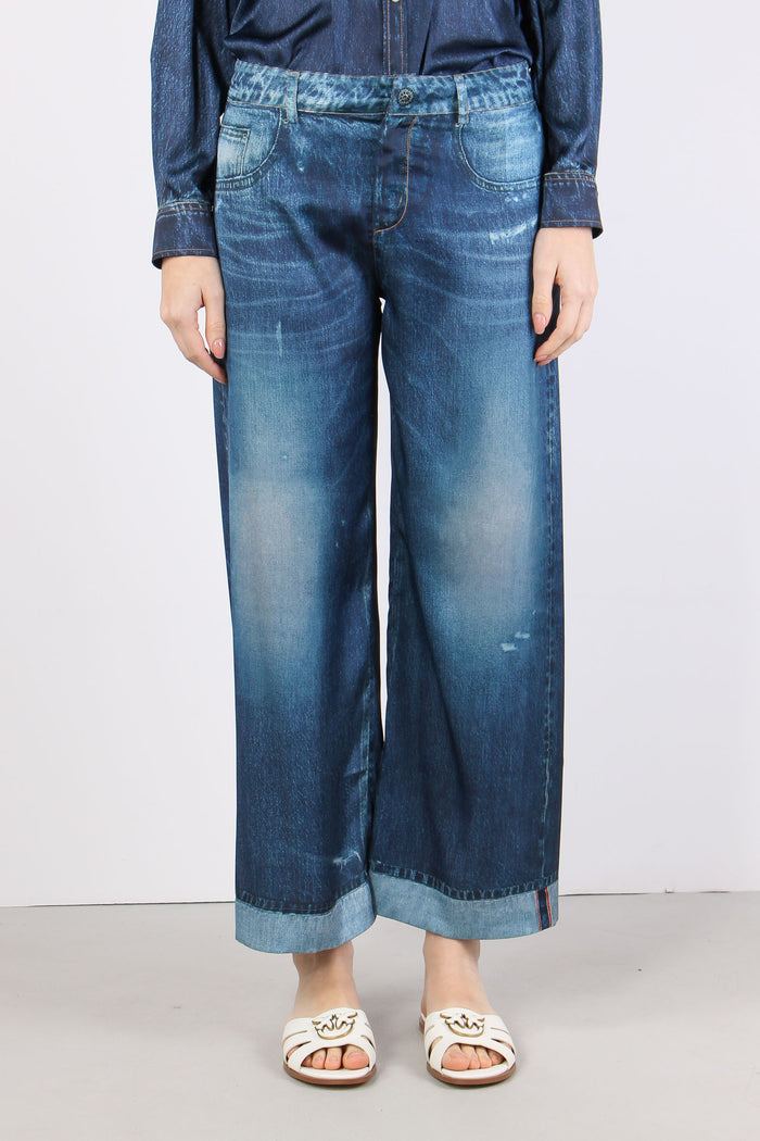 Jeans Stampa Digitale Rottture Blu Denim-2
