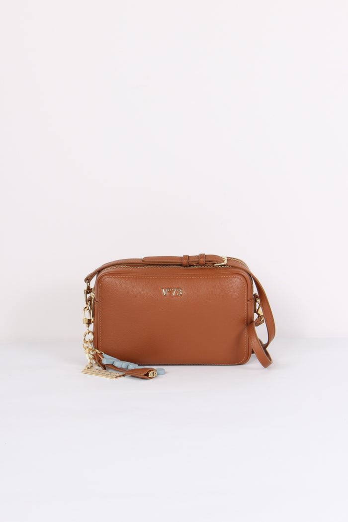 Penelope Tracolla Doppia Zip Cuoio