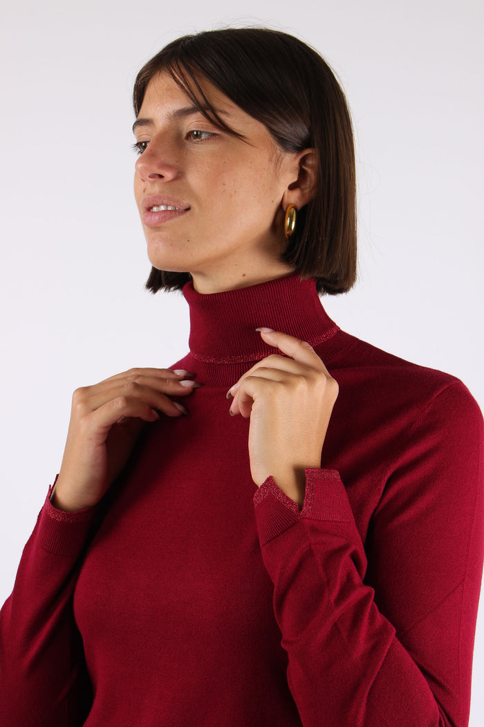Collo Alto Viscosa Lurex Scarlet-6