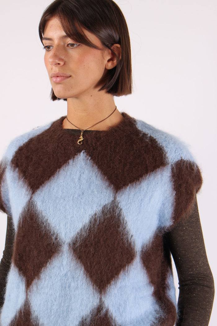 Gilet Garzato Multi Rombo Azzurro/moro-6