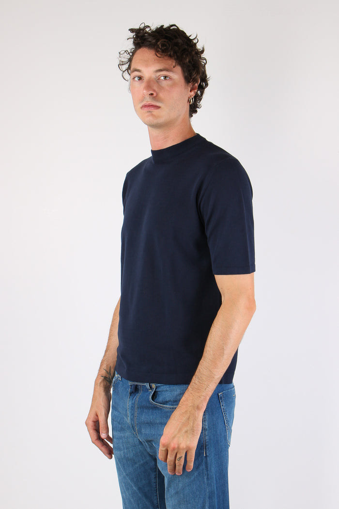 Maglia Girocollo M/m Cotone Navy-3