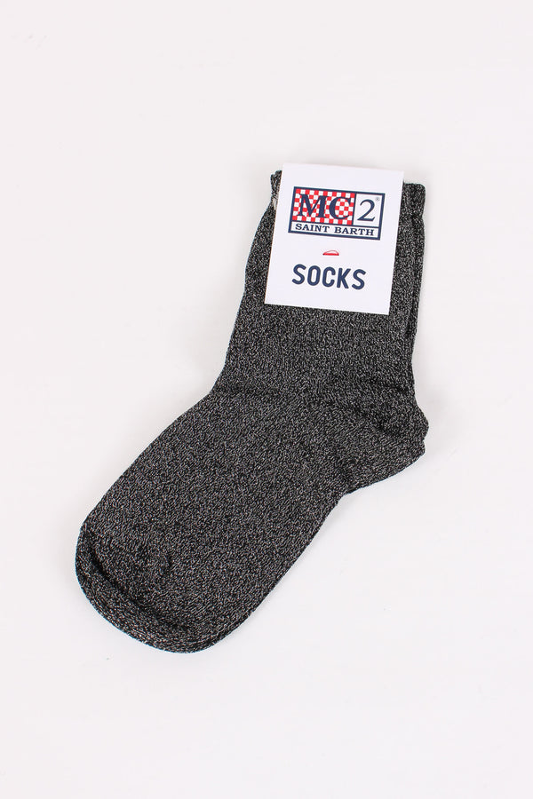 Calzino Lungo Lurex Nero-2