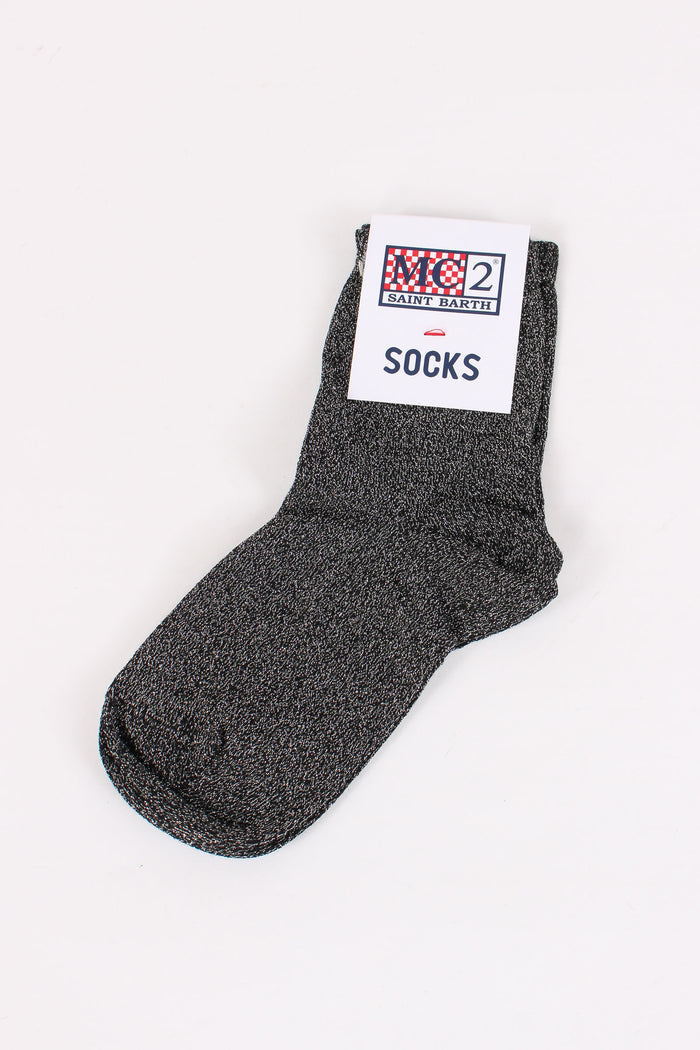 Calzino Lungo Lurex Nero-2