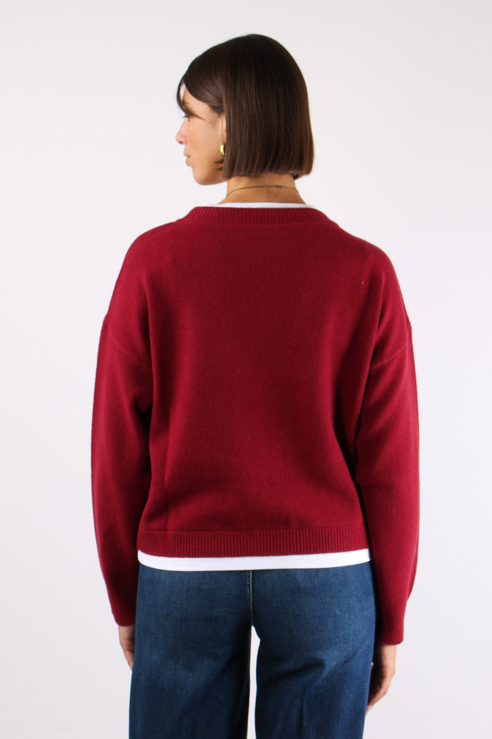 Maglia T-shirt Sovrapposta Light Scarlet-5
