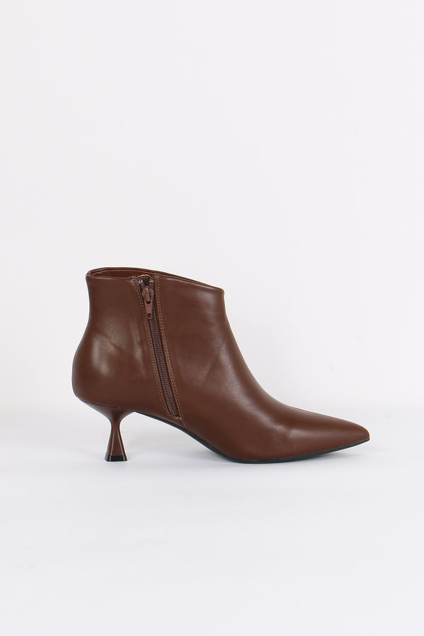Tronchetto Tacco Basso Spillo Brown