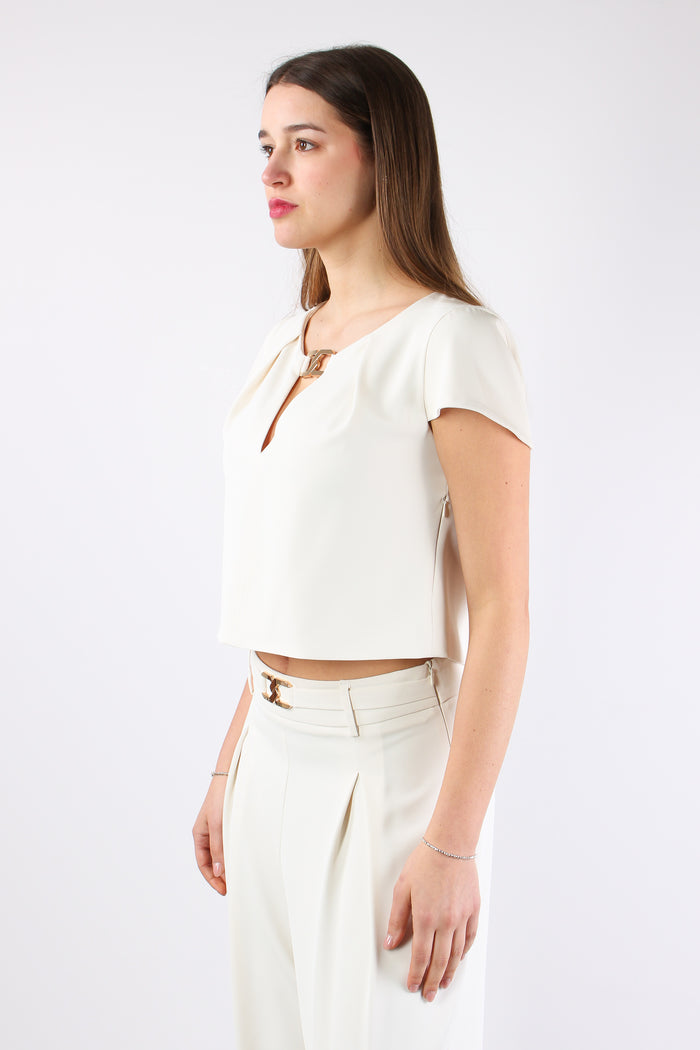 Capucine Top Corto Placca Ivory-7