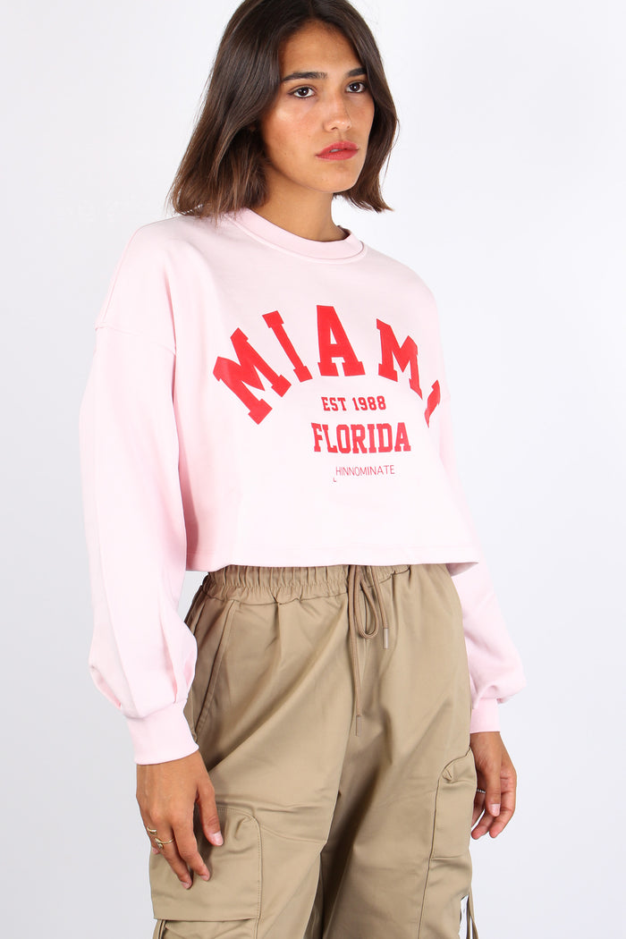 Felpa Over Miami Rosa Polvere-6