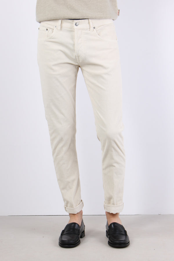 Icon Pantalone Velluto Milleri Panna-2