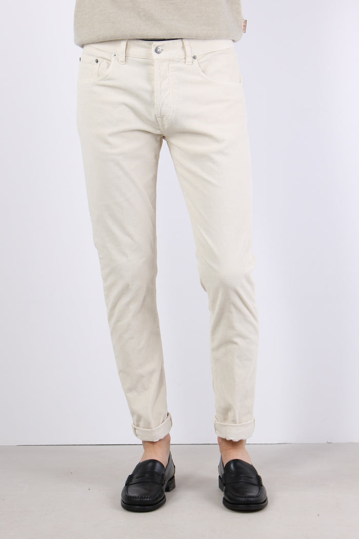 Icon Pantalone Velluto Milleri Panna-2