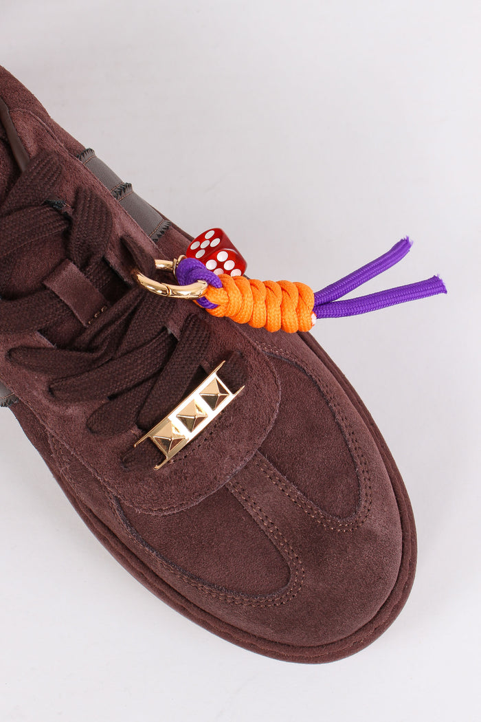 Sneakers Camoscio Borchie Brown-6