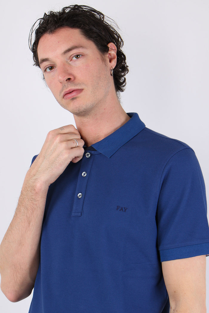 Polo Colletto Contrasto Royal-6