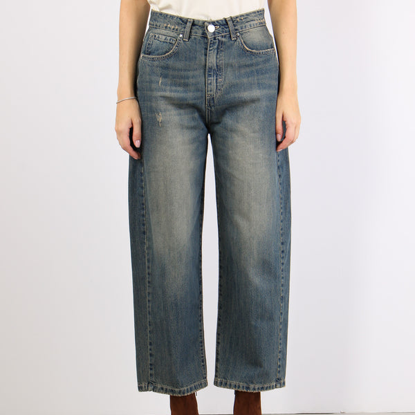 Denim Palazzo Lavaggio Te Blu Denim-2