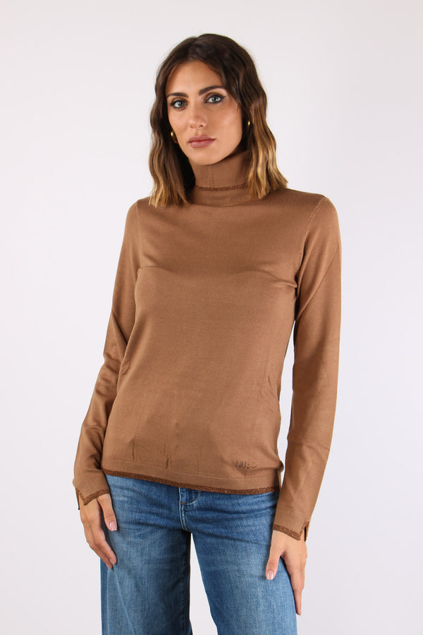 Collo Alto Viscosa Lurex Nero