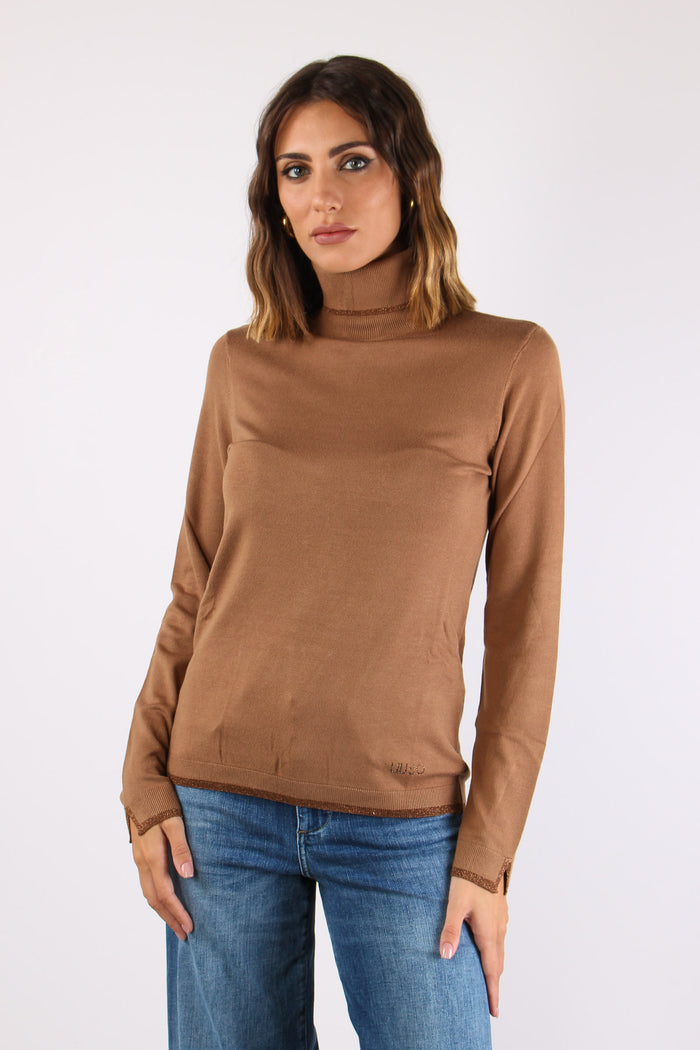 Collo Alto Viscosa Lurex Nero