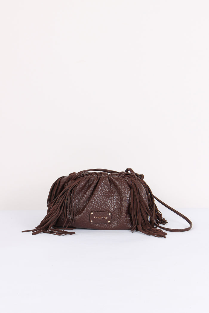 Borsa Souffle Frange Dark Brown